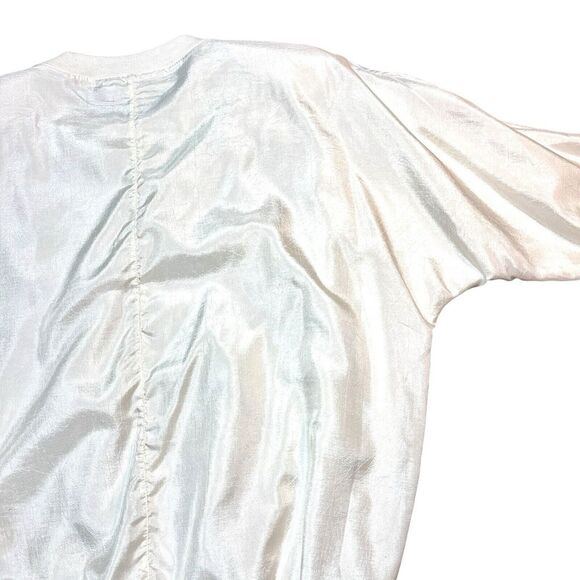 Vintage Adolfo 80s Windbreaker Top White Lipstick Perfume Embroidered Small - Picture 7 of 15